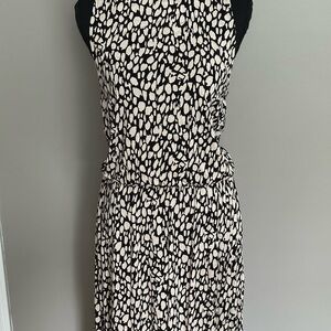 Black and White Halter Sheath Midi Dress